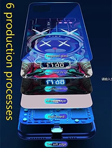 YHan iPhone 12 Pro Max 6.7-inch Colorful Luminous Tempered Glass Case | Voice Control Call Flash thumbnail 5