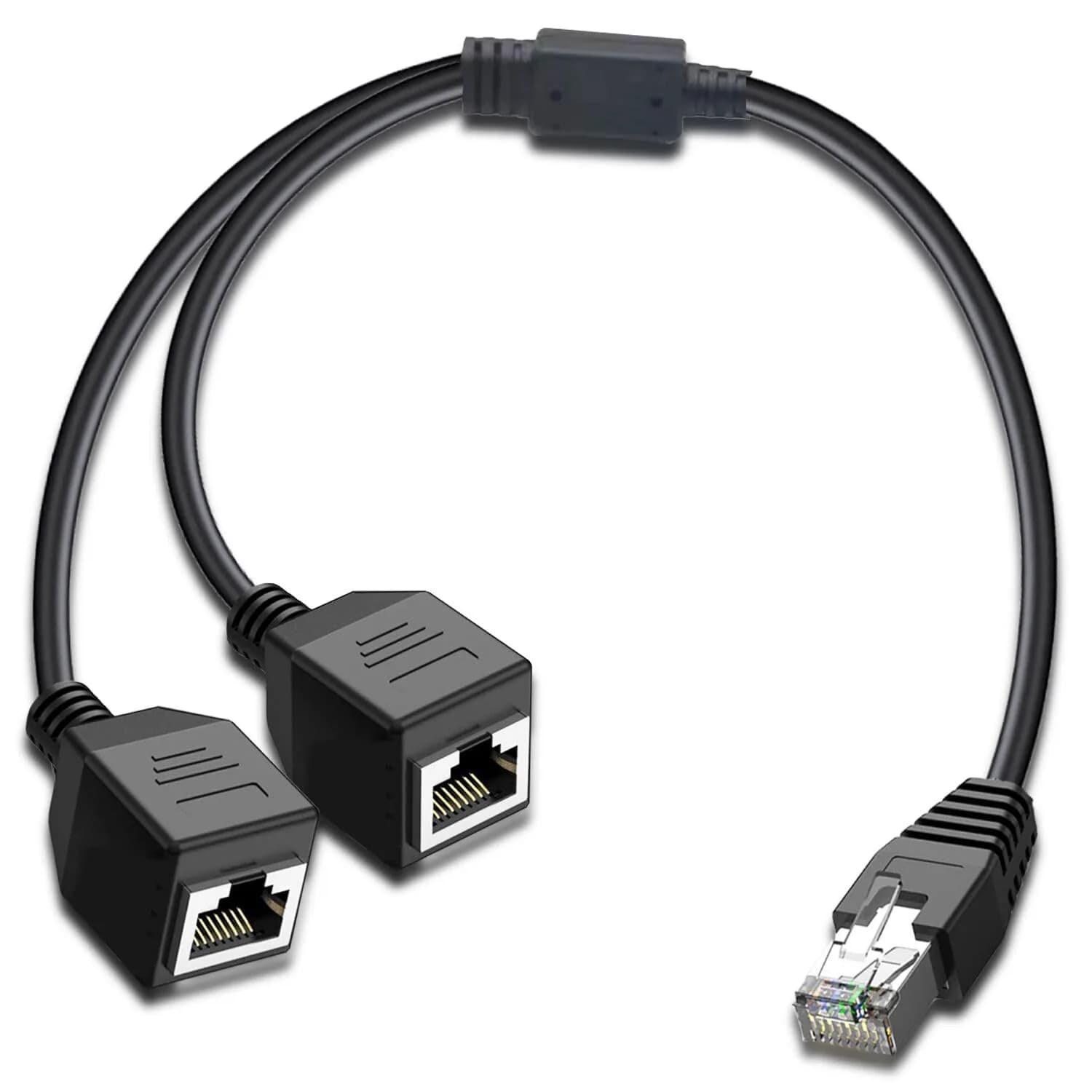 ukiism RJ45 Ethernet Splitter 1 Male to 2 Female 1ft | Connect Two Devices to One Network Port