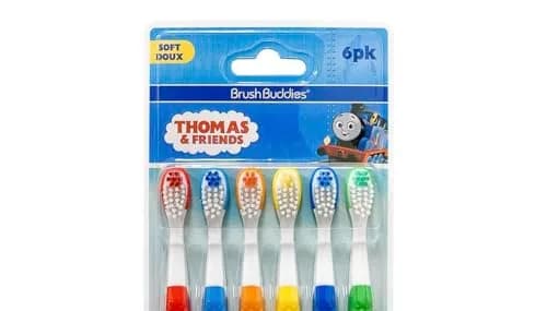 Brush Buddies Thomas & Friends Kids Toothbrush Set 6 Pack Soft Bristle Toddler Toothbrush Ages 2+ Small Head Easy Grip Handle Fun Character Oral Care | Kid-Friendly, BPA-Free, 6-Pack thumbnail 2