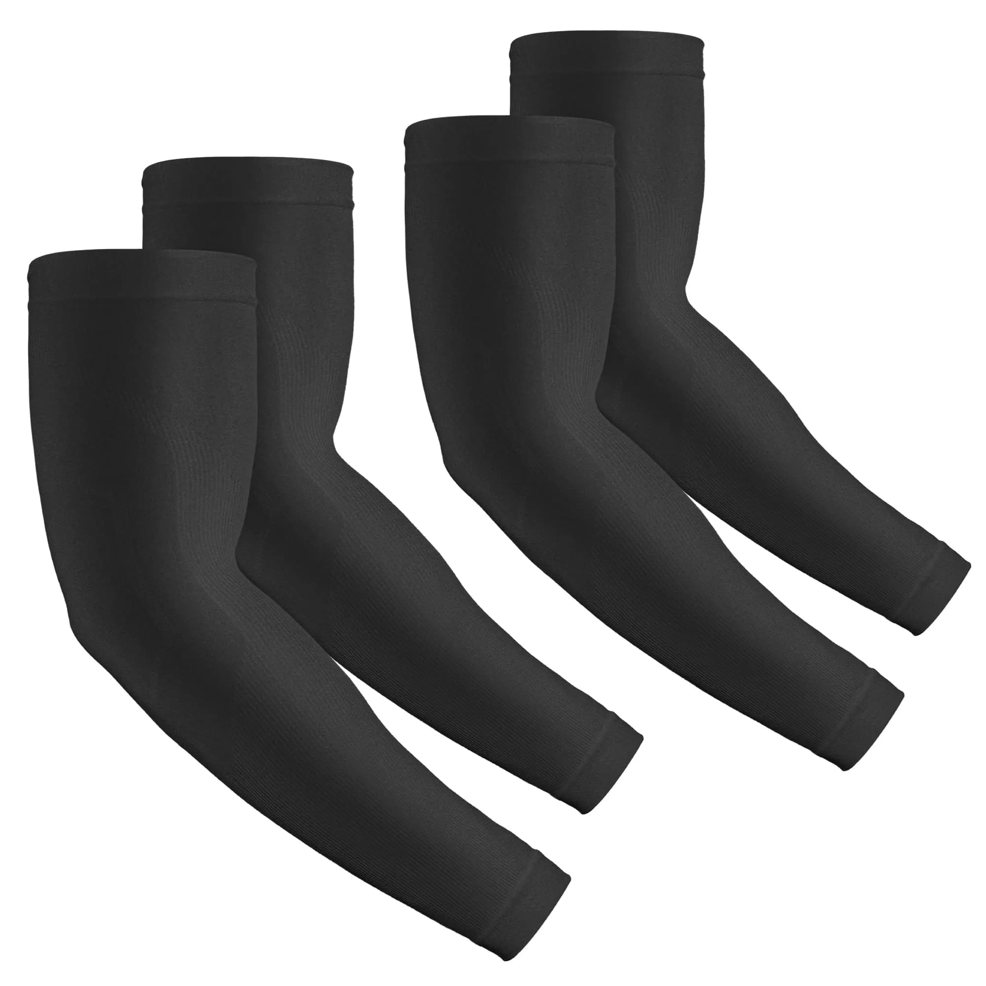 Rescoto UV Protection Cooling Arm Sleeves 2 Pairs | UPF 50 Sun & Tattoo Cover for Men Women Youth — 2 Pairs: Black
