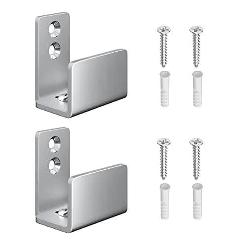 SMARTSTANDARD 2 Pack Adjustable U Shape Barn Door Floor Guides, Silver | Stainless Steel, Flat Bottom Design, Easy Install thumbnail 1
