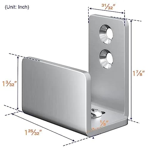 SMARTSTANDARD 2 Pack Adjustable U Shape Barn Door Floor Guides, Silver | Stainless Steel, Flat Bottom Design, Easy Install thumbnail 5