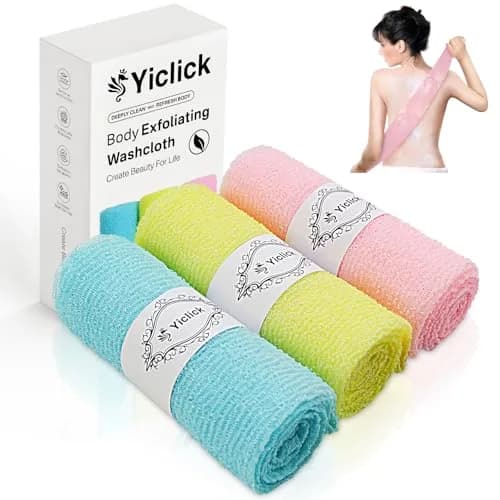 Yiclick Exfoliating Washcloth Towel 3-Pack | Back Scrubber for Shower Bath Washer thumbnail 1