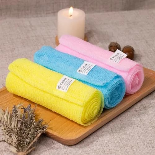 Yiclick Exfoliating Washcloth Towel 3-Pack | Back Scrubber for Shower Bath Washer thumbnail 2