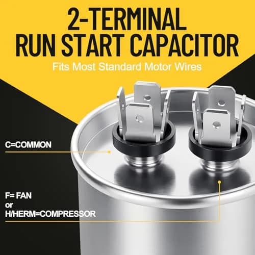 HVAC YELLOW HAT 20 MFD 20uF ±5% 440V Round Motor Run Capacitor | CBB65 AC Unit Fan Motor Start Capacitor thumbnail 3