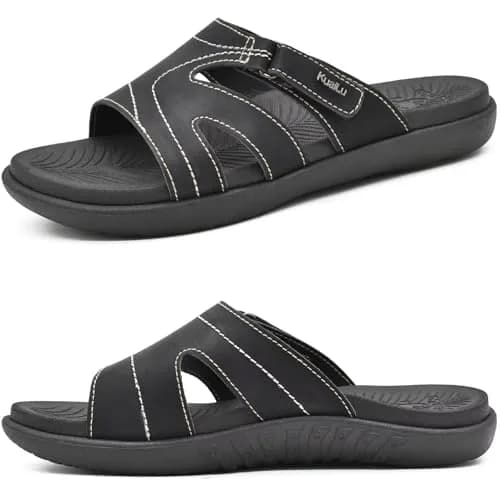 KuaiLu Womens Orthotic Slides Arch Support Slip On Sandals Size 8 | Supportive & Comfortable for Daily Wear thumbnail 1