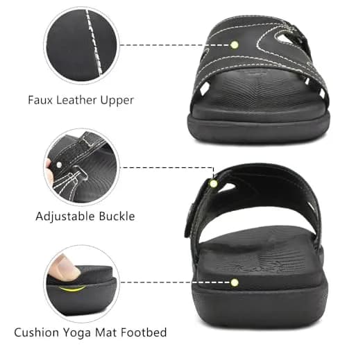 KuaiLu Womens Orthotic Slides Arch Support Slip On Sandals Size 8 | Supportive & Comfortable for Daily Wear thumbnail 5