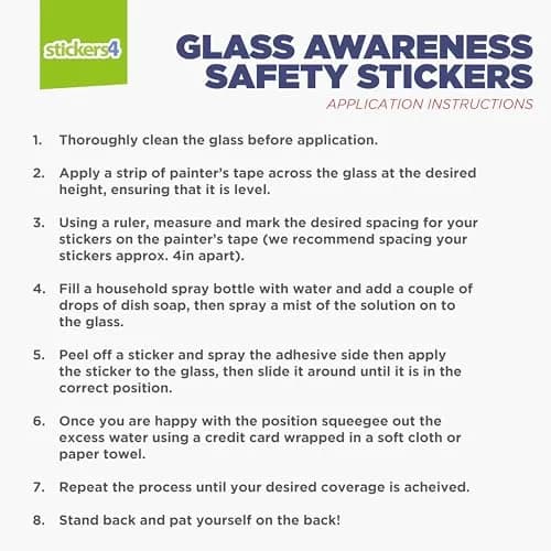 Stickers4 Round Glass Door Safety Stickers | 5cm (2 Inch) Frosted Decals, 60 Count thumbnail 4