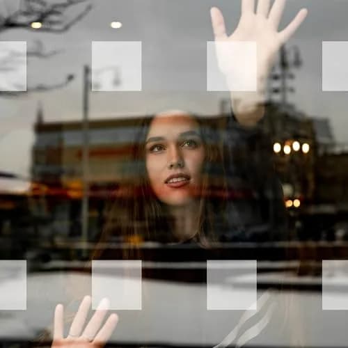 Stickers4 60 x Square Glass Door Stickers for Safety | Frosted Window Decals 5cm (50mm) thumbnail 1