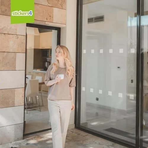 Stickers4 60 x Square Glass Door Stickers for Safety | Frosted Window Decals 5cm (50mm) thumbnail 2