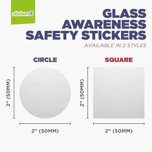 Stickers4 60 x Square Glass Door Stickers for Safety | Frosted Window Decals 5cm (50mm) thumbnail 3