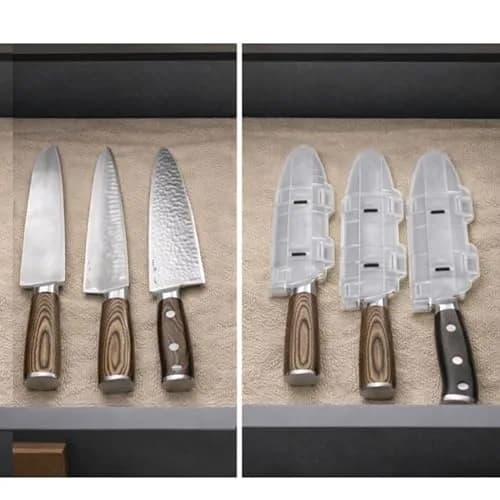Agilux Blade Guard™ Locking Kitchen Knife Blade Protector (Clear, 10in) | Safer Storage & Longer Sharpness thumbnail 7