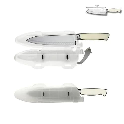 Agilux Blade Guard™ Locking Kitchen Knife Blade Protector (Clear, 10in) | Safer Storage & Longer Sharpness thumbnail 3