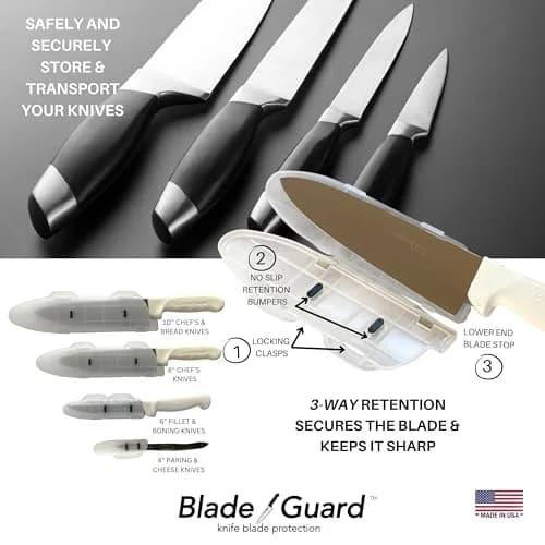 Agilux Blade Guard™ Locking Kitchen Knife Blade Protector (Grey, 10in) | Safer Storage & Transport thumbnail 6