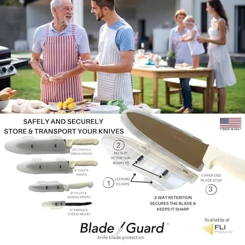 Agilux Blade Guard™ Locking Kitchen Knife Blade Protector (Grey, 10in) | Safer Storage & Transport thumbnail 7