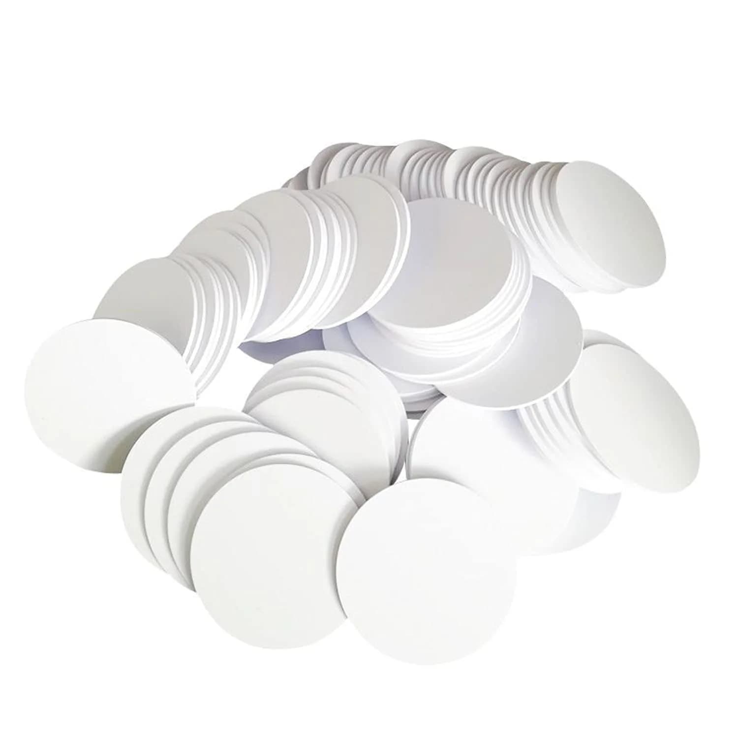 sanpopo NFC Cards NTAG215 Chip 50pcs Round 25mm | Compatible with TagMo & NFC Devices — White / 100pcs