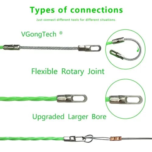 VGongTech 30m (100ft) PET Fish Tape Cable Puller Kit | Non-Conductive Wire Guide for Electrical & Network Cables thumbnail 3