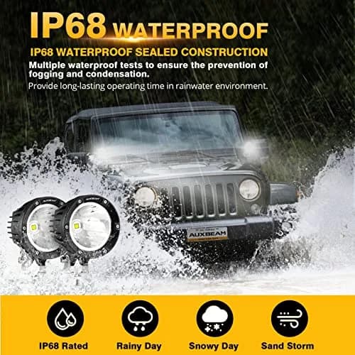 Auxbeam C4 Series 4 Inch Round LED Pod Lights 72W | Offroad Spot Light Bar for Vehicles thumbnail 4