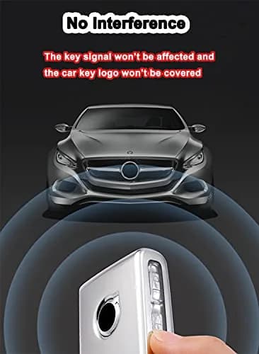 Arruweer Silver Soft TPU Key Fob Cover for Volvo XC40 XC60 XC90 S90 V90 | Full Protection Smart Key Case Holder thumbnail 4