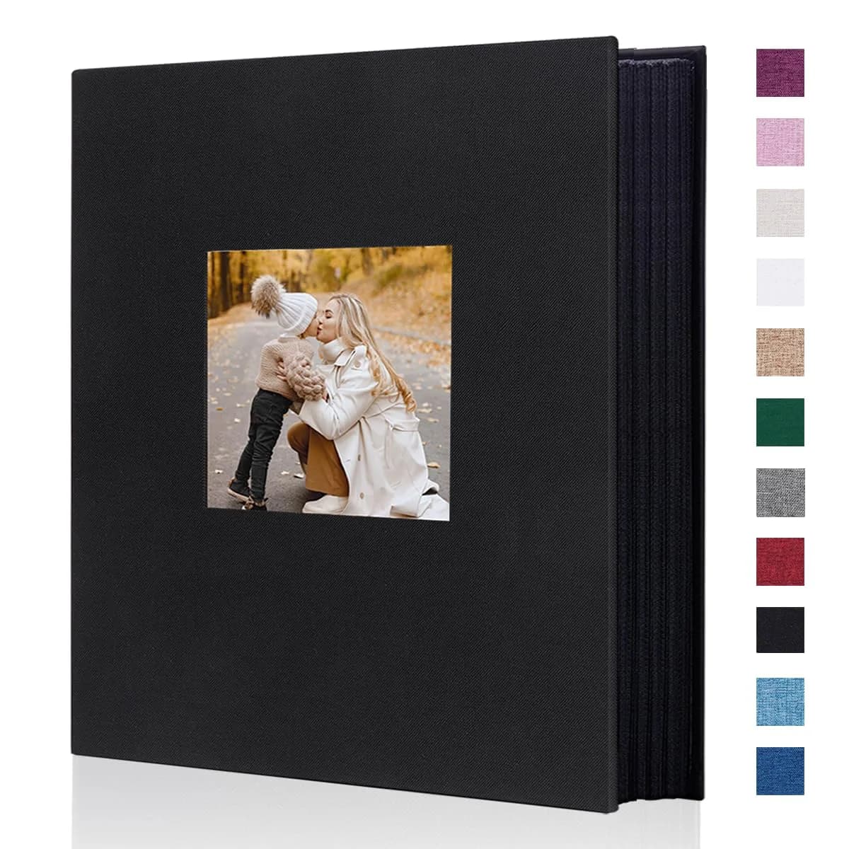 Artmag Fabric Photo Album 4x6 1000 Pockets Linen Cover Beige | Classic Wedding Anniversary Album — Black