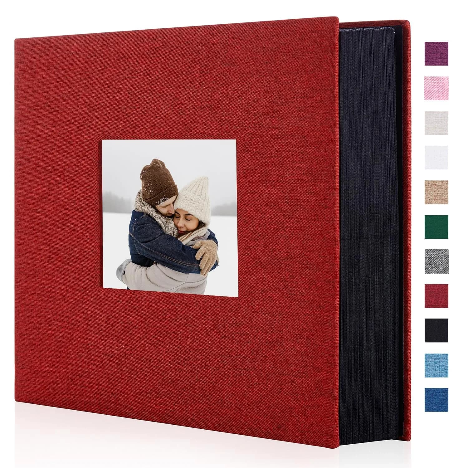 Artmag Fabric Photo Album 4x6 1000 Pockets Linen Cover Beige | Classic Wedding Anniversary Album — Red / 1000 Pockets