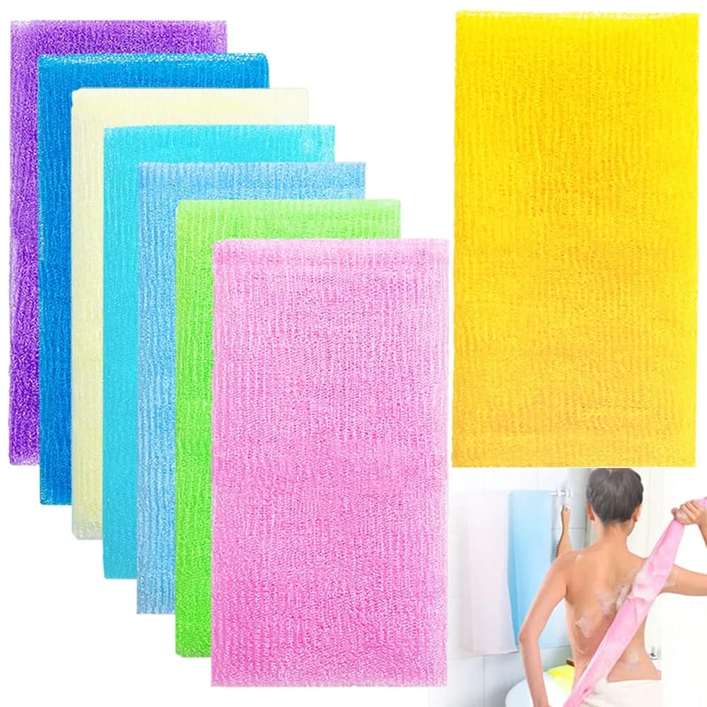 Cshangzei 8-Piece Exfoliating Bath Cloth Set 90cm (35.4 Inch) | Nylon Shower Washcloth Body Scrubber Loofah for Women and Men - main product image