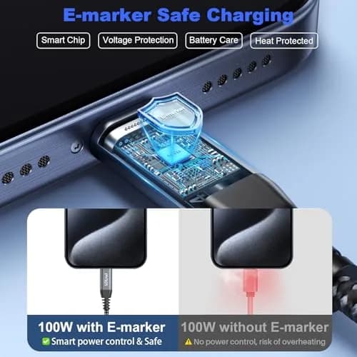 LDLrui USB C to USB C Cable 3ft (0.91m) 2-Pack | 20Gbps Data Transfer & 100W PD Charging thumbnail 5