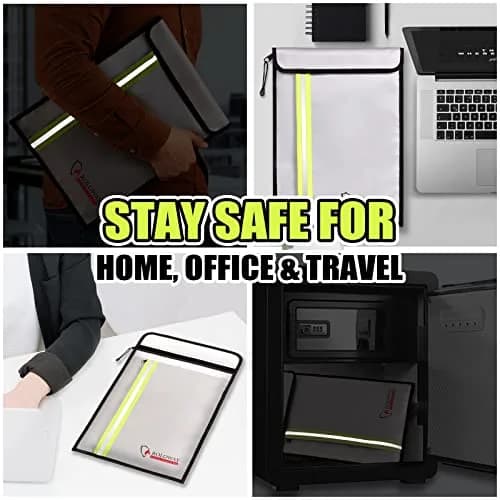 ROLOWAY Fireproof Document Bag 38cm x 28cm (15 x 11 inch) | Protects Documents from Fire and Water thumbnail 7