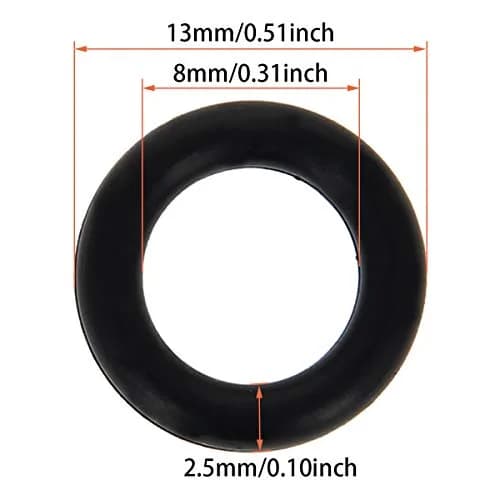 Aicosineg Buna-N O-Ring 13x8x2.5mm | Durable NBR Seal for Plumbing & Mechanical Use thumbnail 3