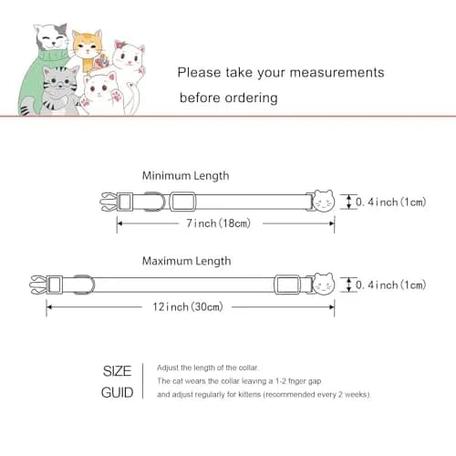 Yizepet Cat Collars with Bells, Breakaway Kitten Collar, Cute Kitty Collar, Pet Supplies Accessories | Adjustable Floral Design thumbnail 5