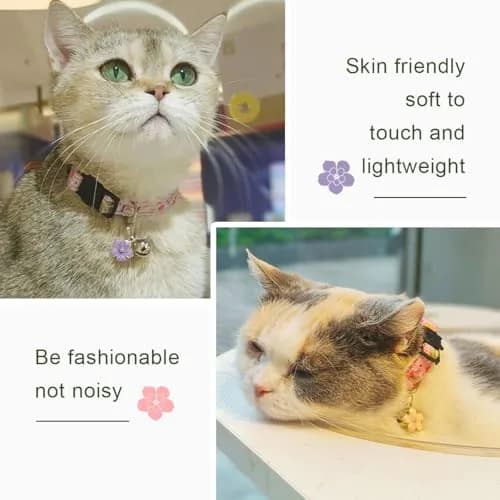 Yizepet Cat Collars with Bells, Breakaway Kitten Collar, Cute Kitty Collar, Pet Supplies Accessories | Adjustable Floral Design thumbnail 4