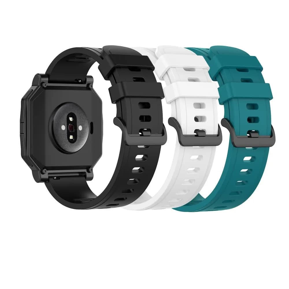 Senter 20mm Silicone Sport Band for Amazfit Neo/GTR 42mm/GTS Series, Samsung Galaxy Watch 42mm, Garmin Vivoactive 3 — 3-Pack — Black/white/Dark Green