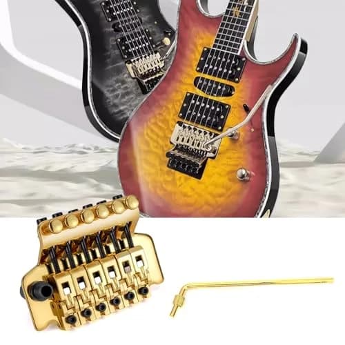 Swhmc Gold 2-Point Double Locking Tremolo Bridge for Stratocaster 93mm (3.66inch) | Tuning Stability for Whammy Bar Use thumbnail 8