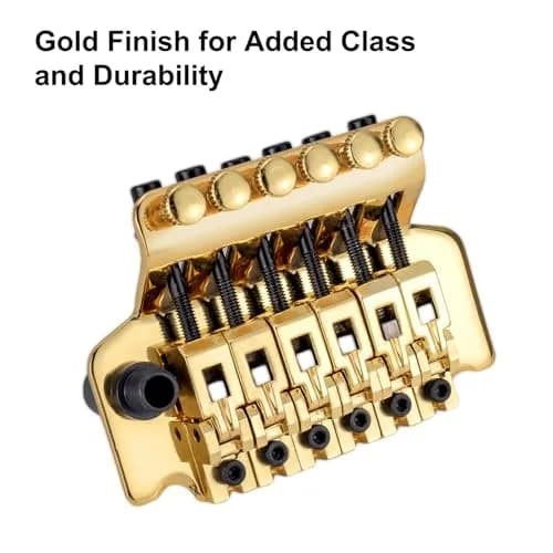 Swhmc Gold 2-Point Double Locking Tremolo Bridge for Stratocaster 93mm (3.66inch) | Tuning Stability for Whammy Bar Use thumbnail 2