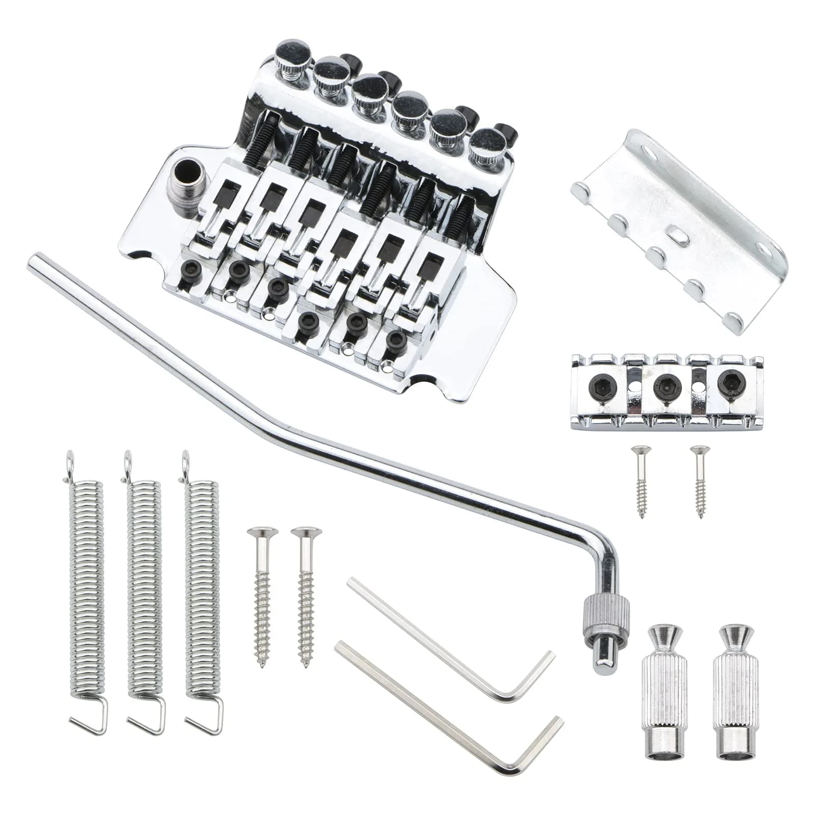 Swhmc Chrome Tremolo Bridge for Strat - Double Locking Floyd Rose Type | Guitar Bridge Upgrade