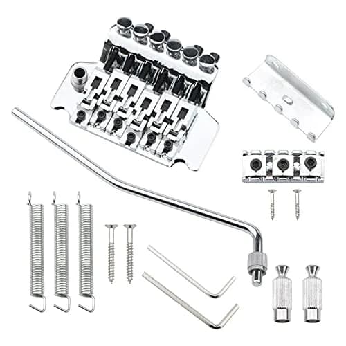Swhmc Chrome Tremolo Bridge for Strat - Double Locking Floyd Rose Type | Guitar Bridge Upgrade thumbnail 1