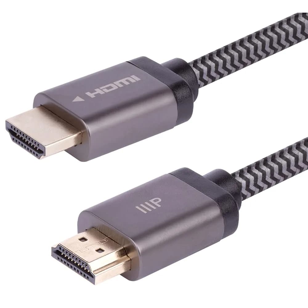 Monoprice 8K Certified Ultra High Speed HDMI Cable - Braided - 1.83m (6ft) Black | Supports 8K@60Hz, 4K@120Hz, 48Gbps — 50ft