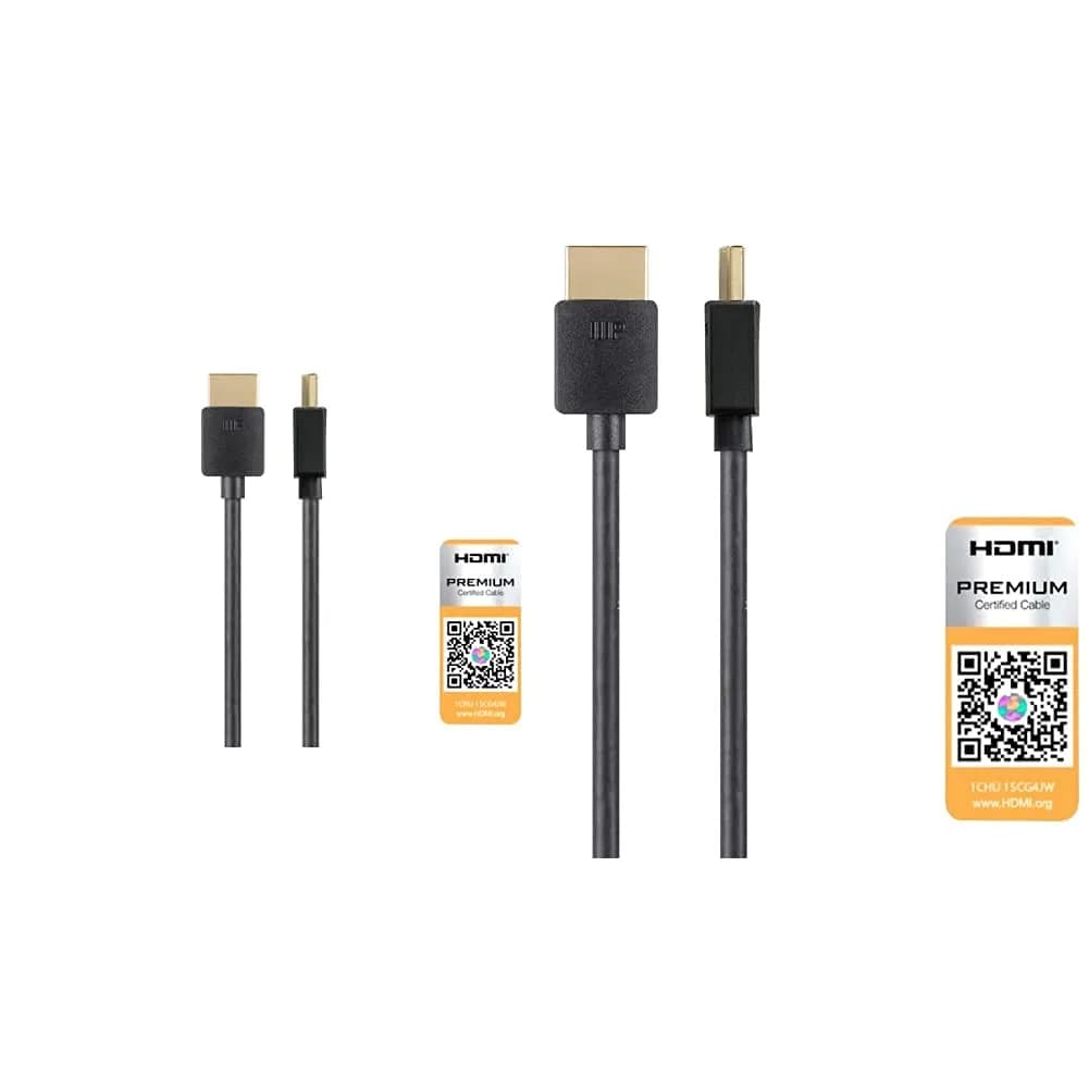 Monoprice High Speed HDMI Cable 2ft | Certified Premium 4K@60Hz HDR 18Gbps - main product image