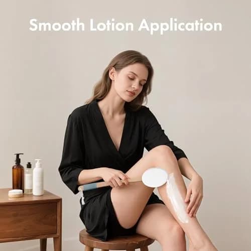 AmazerBath White Lotion Applicator with 4 Replacement Pads & 17" Curved Handle | Easy Back Lotion Application thumbnail 7