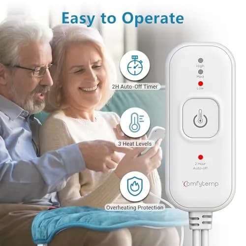 Comfytemp Weighted Heating Pad for Back & Period 12x24 in | Auto 2H Off, FSA Eligible thumbnail 5
