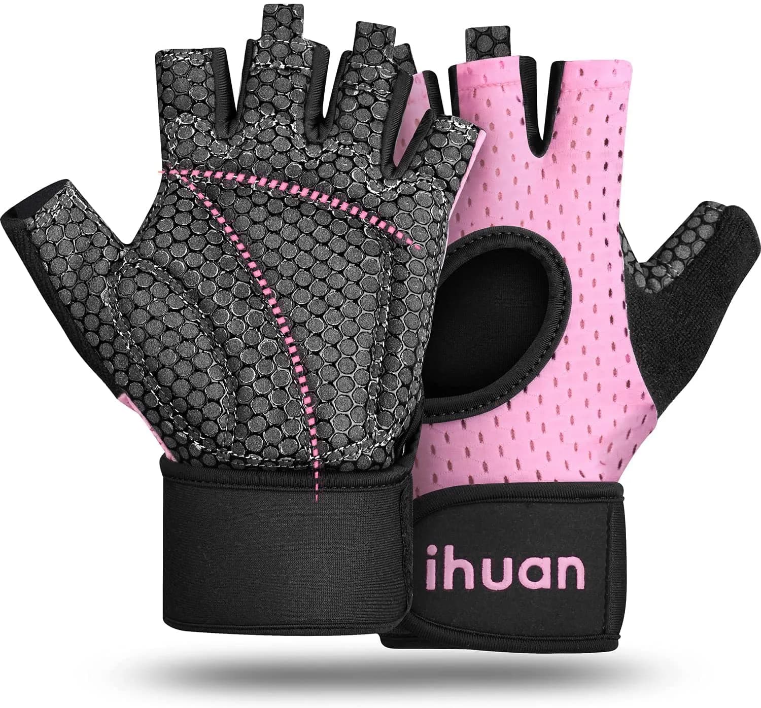 ihuan Breathable Weight Lifting Gloves: Fingerless Workout Gym | Wrist Support | Enhance Palm Protection | Extra Grip for Fitness - main product image