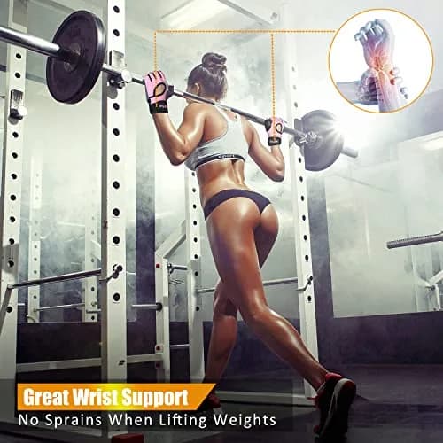 ihuan Breathable Weight Lifting Gloves: Fingerless Workout Gym | Wrist Support | Enhance Palm Protection | Extra Grip for Fitness thumbnail 3
