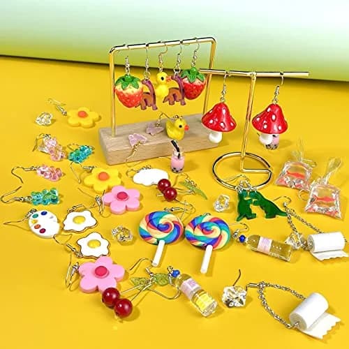 MGGFBLEY 20 Pairs Fun Dangle Earrings Set | Cartoon & Food Themes thumbnail 3