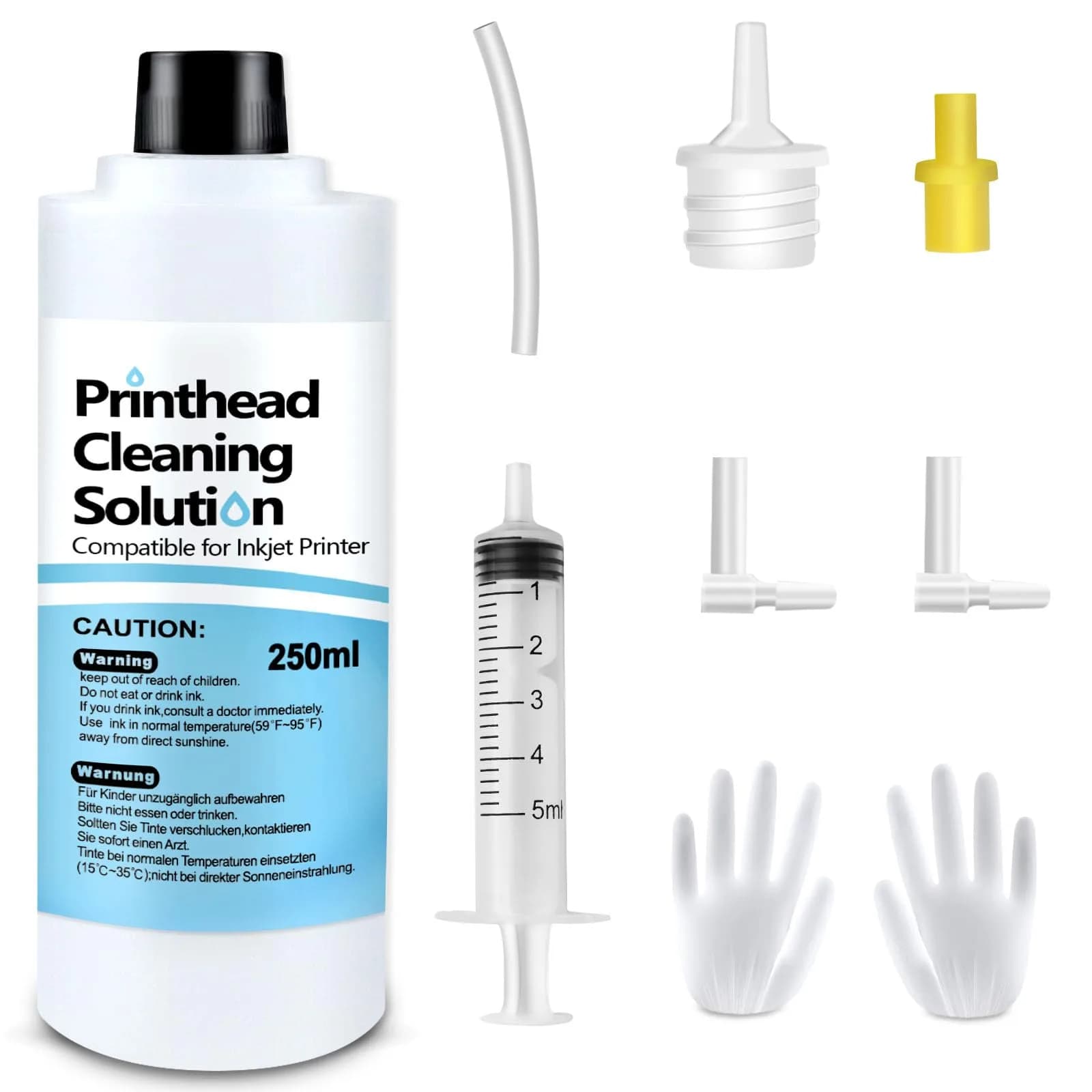 Absonic Inkjet Printer Cleaning Kit 100mL | Universal Printhead Nozzle Cleaner for Epson, HP, Canon — Printhead Cleaning Kit 250mL