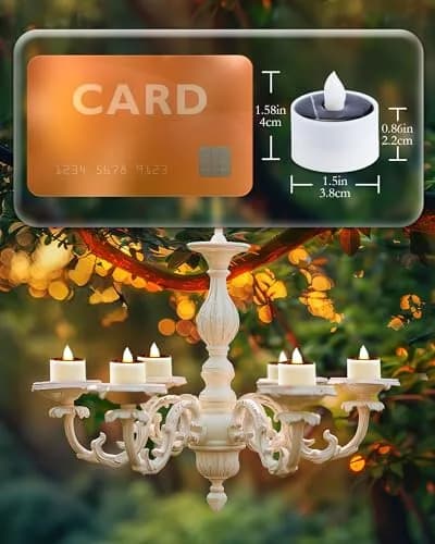 Homemory 8-Pack Solar Tea Lights Outdoor Waterproof, Dusk to Dawn Candles | Rechargeable Flameless Flickering LED Votive Candles thumbnail 5