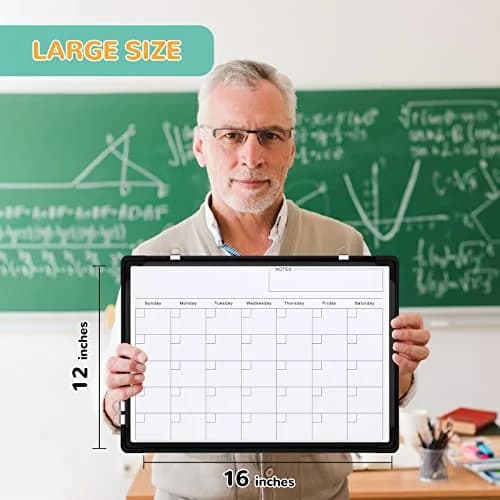 ABERLLS Monthly Calendar Whiteboard 40.64cm x 30.48cm (16in x 12in) | Double-Sided Magnetic Easel for Office, Home, and School thumbnail 7