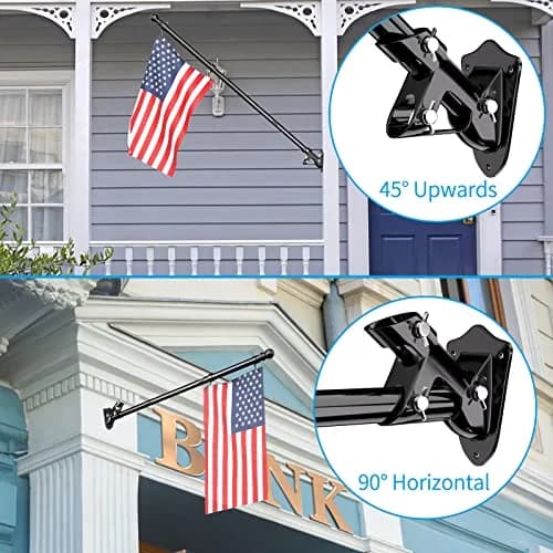 ZMTECH Black Stainless Steel Flag Pole 1.8 m (6 FT) | Tangle-Free Outdoor House Flagpole Kit thumbnail 2