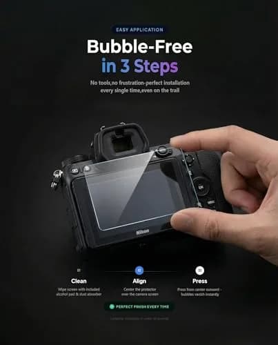 iDaPro Tempered Glass Screen Protector for Nikon D7500 LCD & Top Screen | 9H Hardness, Anti-Glare, Bubble-Free thumbnail 6