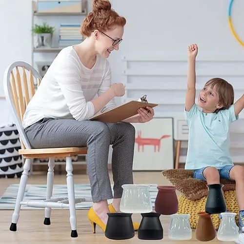 Conprasim Extra Small Silicone Chair Leg Floor Protectors 24 Pack | Prevents Scratches & Noise on Hardwood Floors thumbnail 3