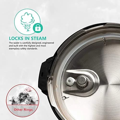 ZoneFly Stainless Steel Inner Pot & 2 Silicone Sealing Rings for Instant Pot 6 Qt | 2.27 kg (5 lb) Pot & Rings Set thumbnail 7